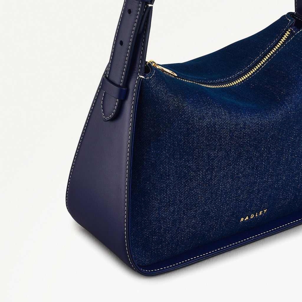 Westwell Lane Leather Small Ziptop Grab Bag in Evenfall - 111404