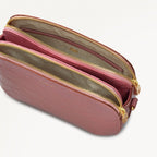 Dukes Place Leather Medium Ziptop Cross Body Bag in French Rose - 111408