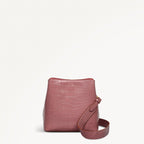 Dukes Place Leather Medium Compartment Cross Body Bag in French Rose - 111409