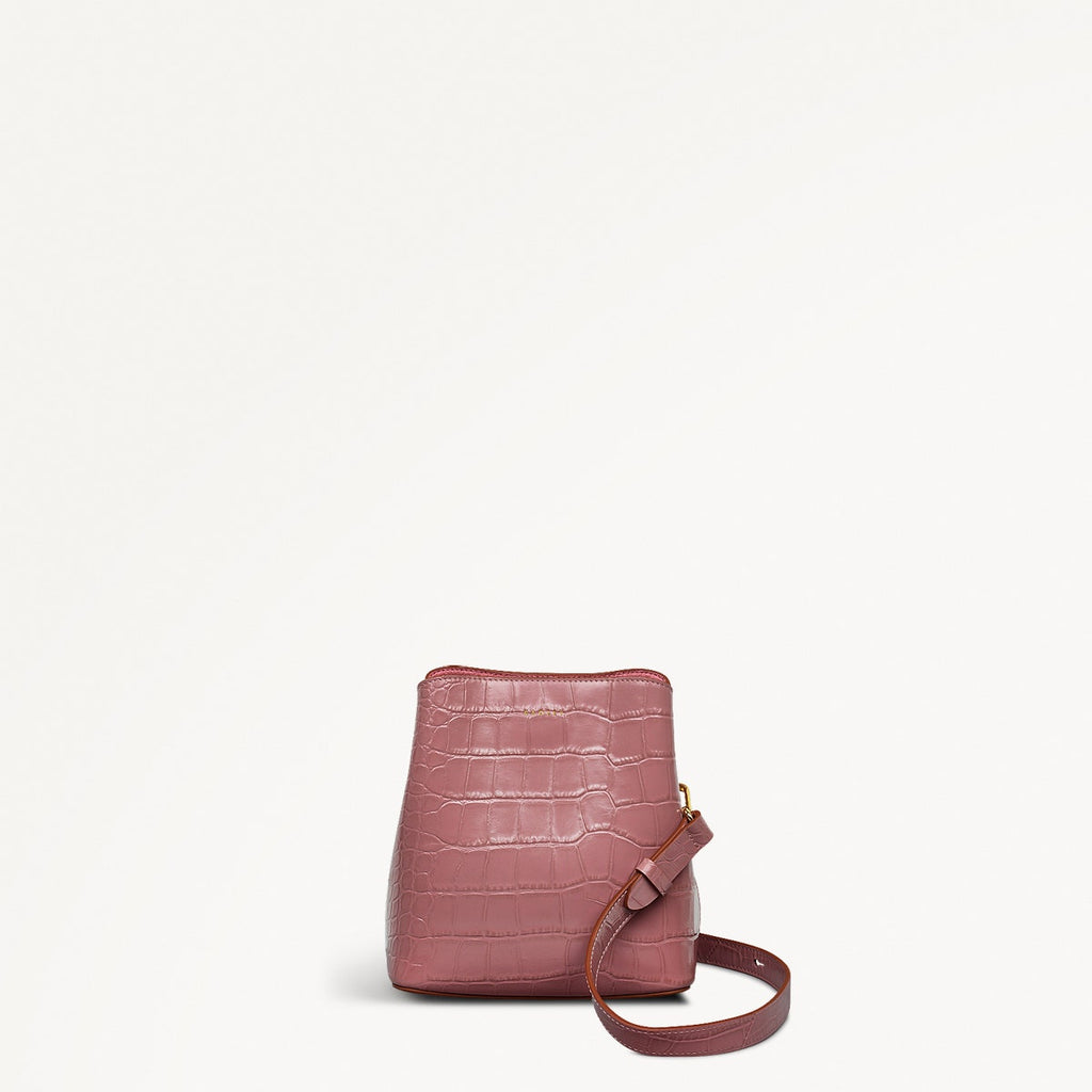 Dukes Place Leather Small Compartment Cross Body Bag in French Rose - 111411