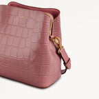 Dukes Place Leather Small Compartment Cross Body Bag in French Rose - 111411