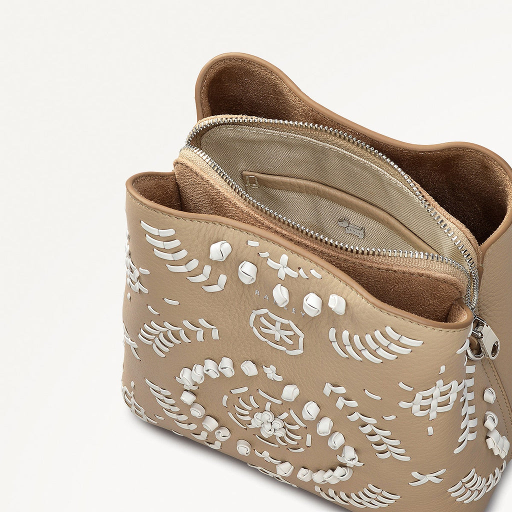 Dukes Place Leather Small Compartment Cross Body Bag in Stone - 111412