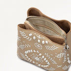 Dukes Place Leather Small Compartment Cross Body Bag in Stone - 111412