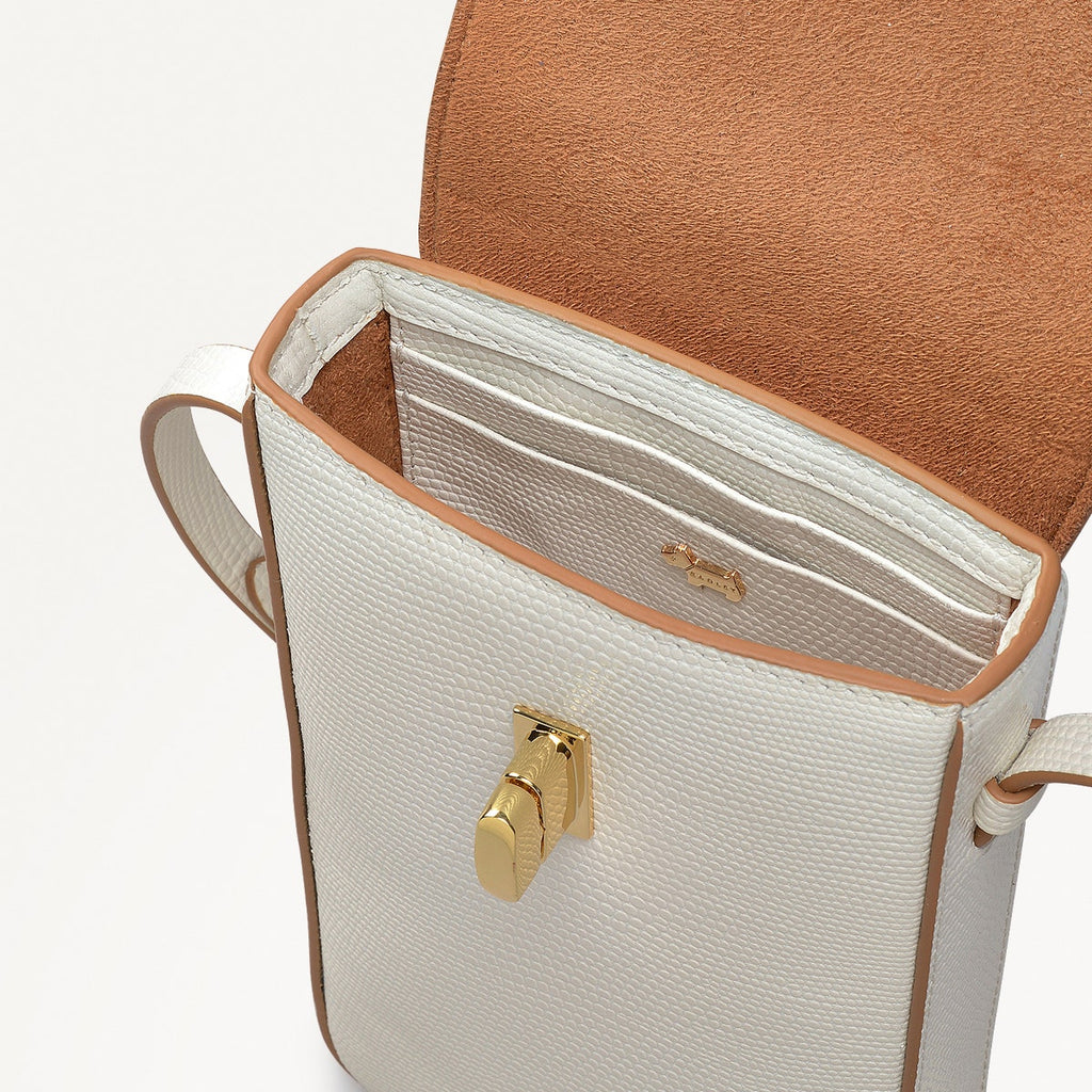 Threadneedle Street Leather Medium Phone Cross Body Bag in Chalk - 111417