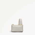 Pockets Leather Mini Ziptop Cross Body Bag in Chalk - 111430