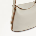 Lattimer Place Leather Small Flapover Cross Body Bag in Chalk - 111433