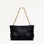 Fleet Street Leather Medium Open Top Clutch Bag in Black - 111437