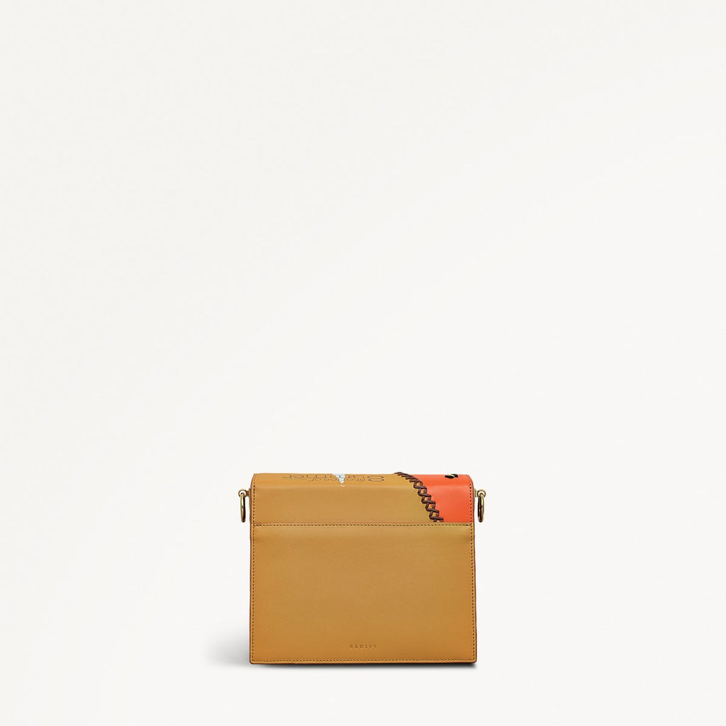 Stories Of Summer Leather Small Flapover Cross Body Bag in Pecan - 111440