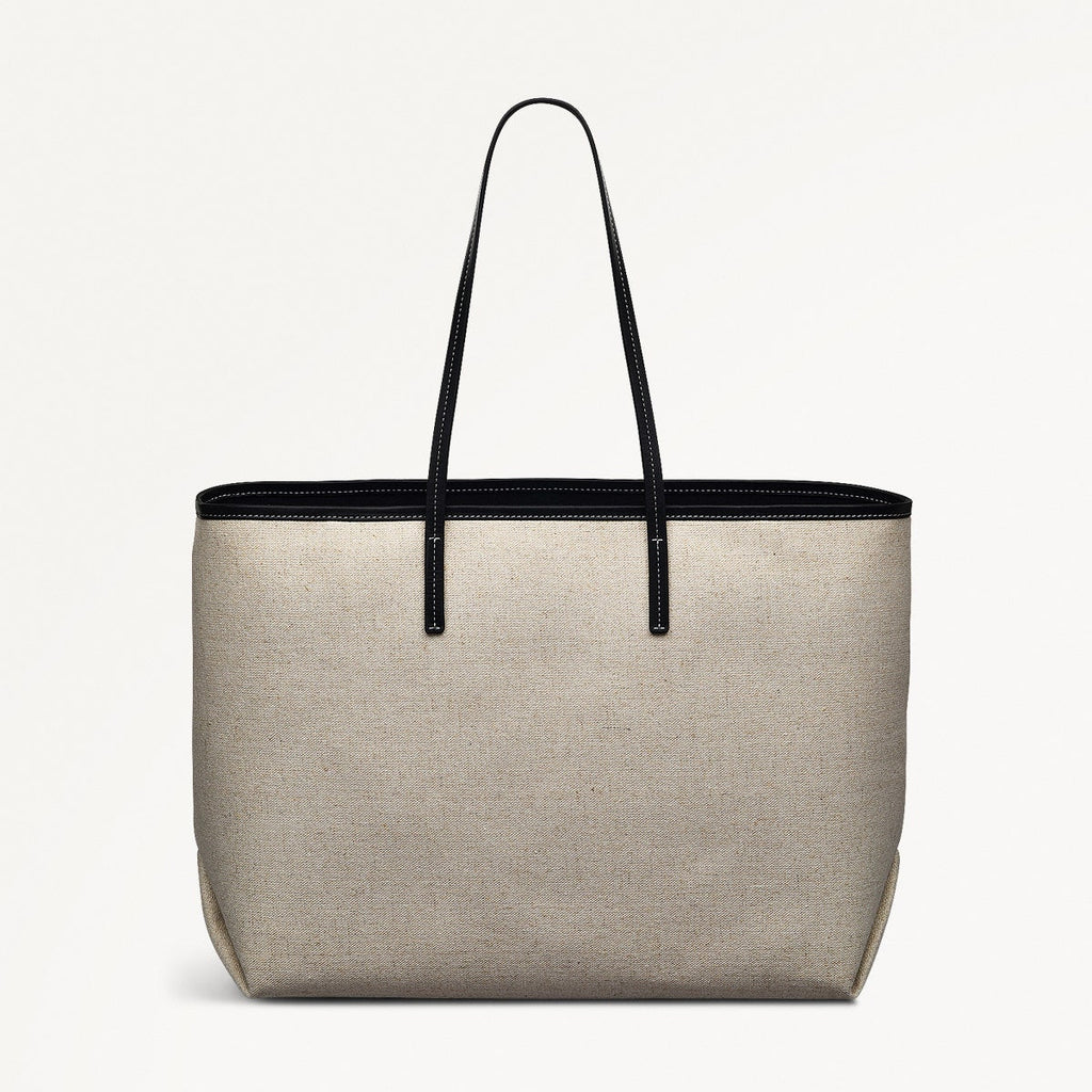 Sutherland Row Fabric Large Open Top Tote Bag in Black - 111445