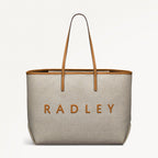 Sutherland Row Fabric Large Open Top Tote Bag in Saddle - 111446