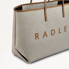 Sutherland Row Fabric Large Open Top Tote Bag in Saddle - 111446