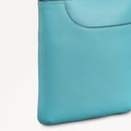 Pockets Leather Medium Ziptop Cross Body Bag in Maldives - 111449