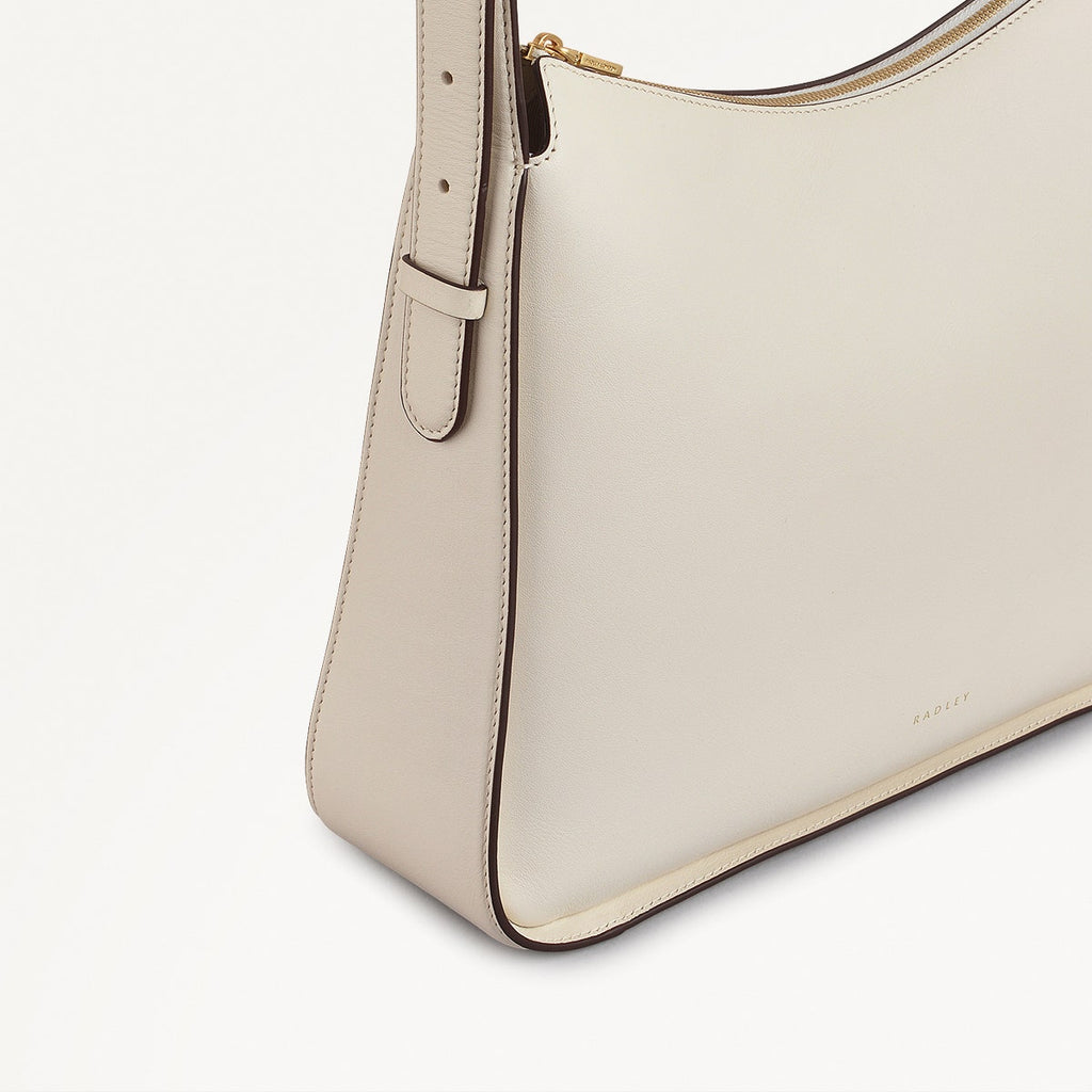 Westwell Lane Leather Medium Ziptop Cross Body Bag in Chalk - 111450