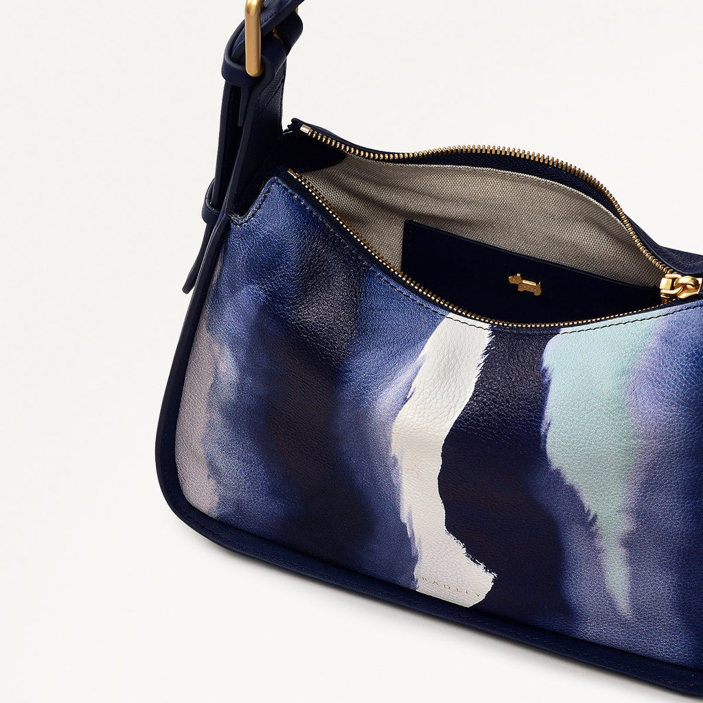 Westwell Lane Leather Small Ziptop Grab Bag in Evenfall - 111451