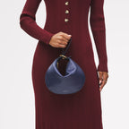 The Harrington Leather Medium Ziptop Clutch Bag in Evenfall - 111452