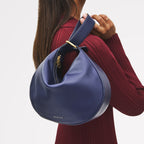 The Harrington Leather Medium Ziptop Clutch Bag in Evenfall - 111452