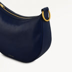 The Harrington Leather Medium Ziptop Clutch Bag in Evenfall - 111452