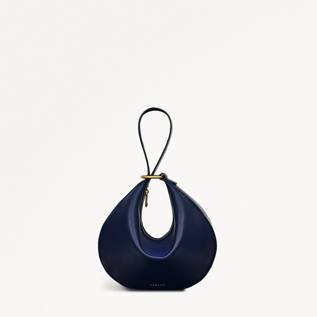 The Harrington Leather Medium Ziptop Clutch Bag in Evenfall - 111452