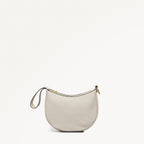 The Harrington Leather Medium Ziptop Clutch Bag in Chalk - 111453