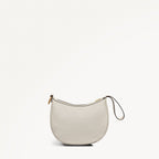 The Harrington Leather Medium Ziptop Clutch Bag in Chalk - 111453