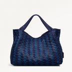 Devonshire Row Leather Large Open Top Grab Bag in Evenfall - 111454