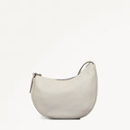 Pemberton Row Leather Large Ziptop Cross Body Bag in Chalk - 111461