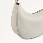 Pemberton Row Leather Large Ziptop Cross Body Bag in Chalk - 111461