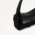 The Fitzrovia Leather Small Ziptop Shoulder Bag in Black - 111464