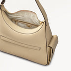 The Fitzrovia Leather Small Ziptop Backpack in Stone - 111465