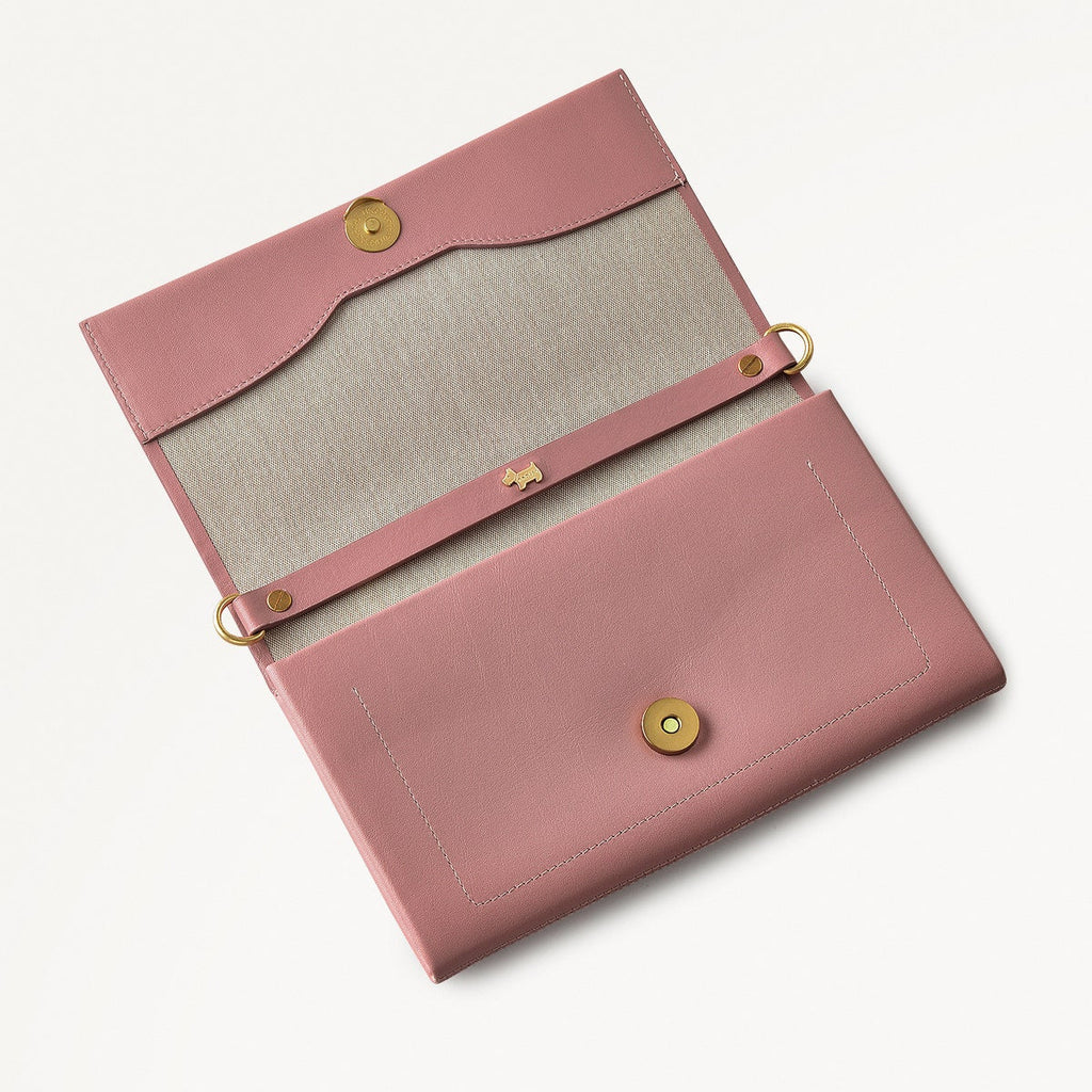The Kensal Leather Large Phone Cross Body Bag in French Rose - 111512