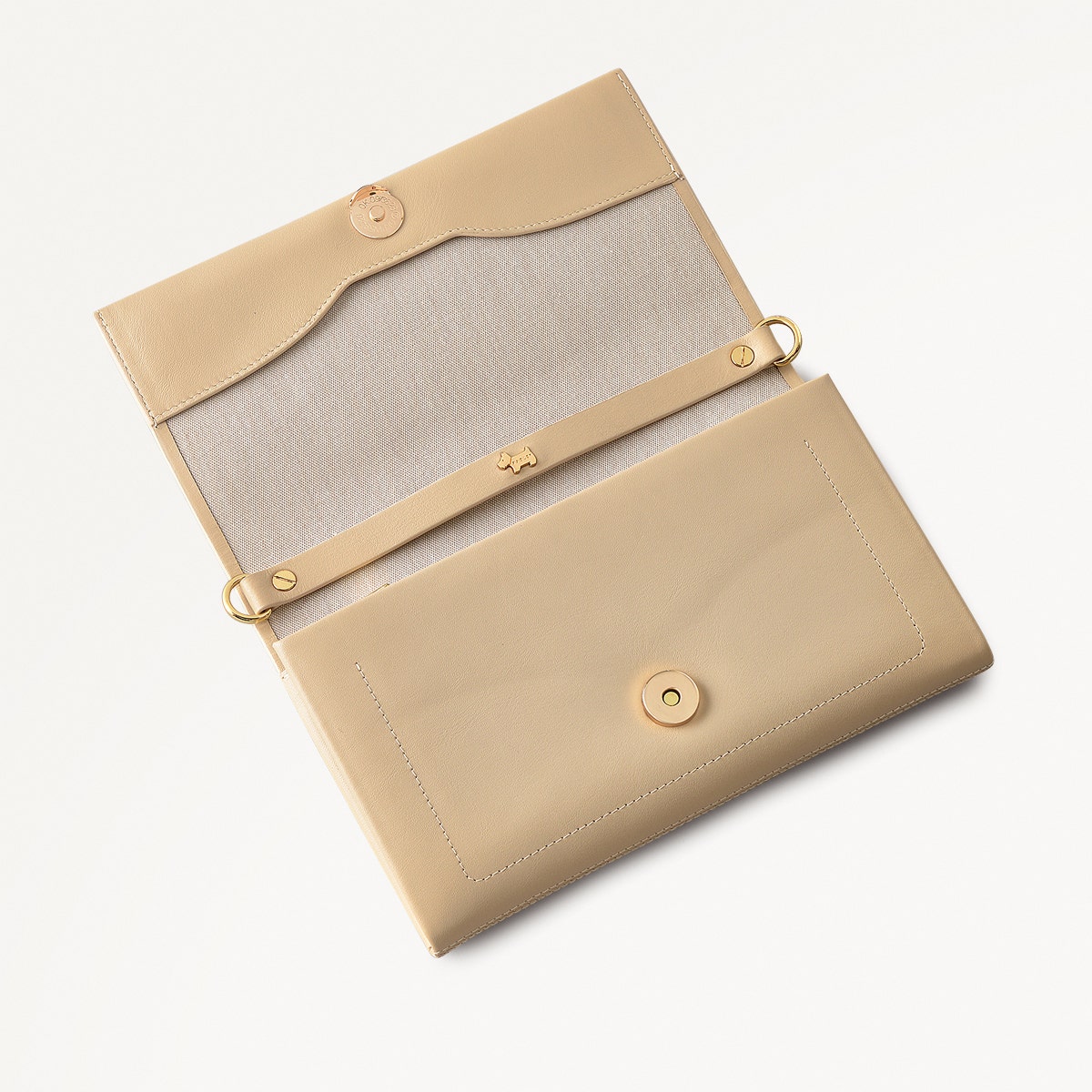 The Kensal Leather Large Phone Cross Body Bag in Stone - 111513