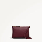 Kew Way Leather Small Ziptop Cross Body Bag in Merlot - 111883