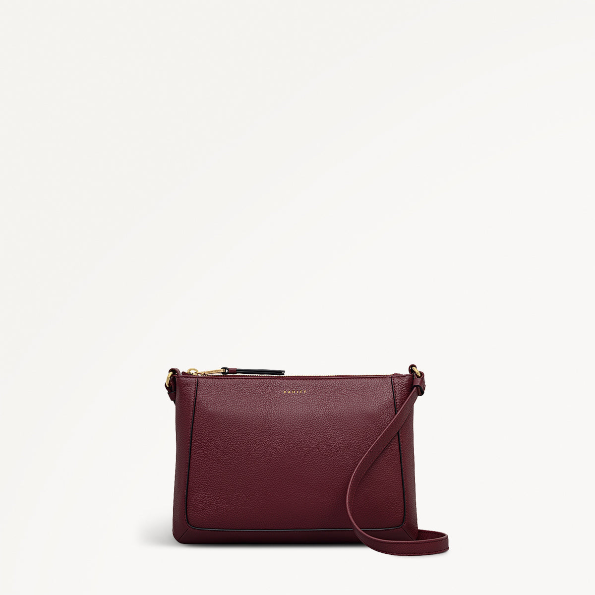 Kew Way Leather Small Ziptop Cross Body Bag in Merlot - 111883