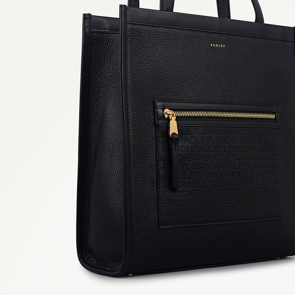 Alba Place - Logo Medium Ziptop Tote Black - 111936