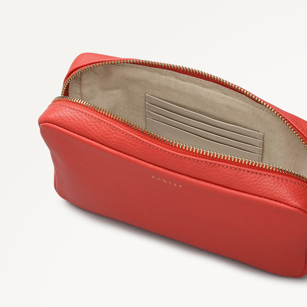 Tavistock Leather Mini Zip Around Cross Body Bag in Red - 111945