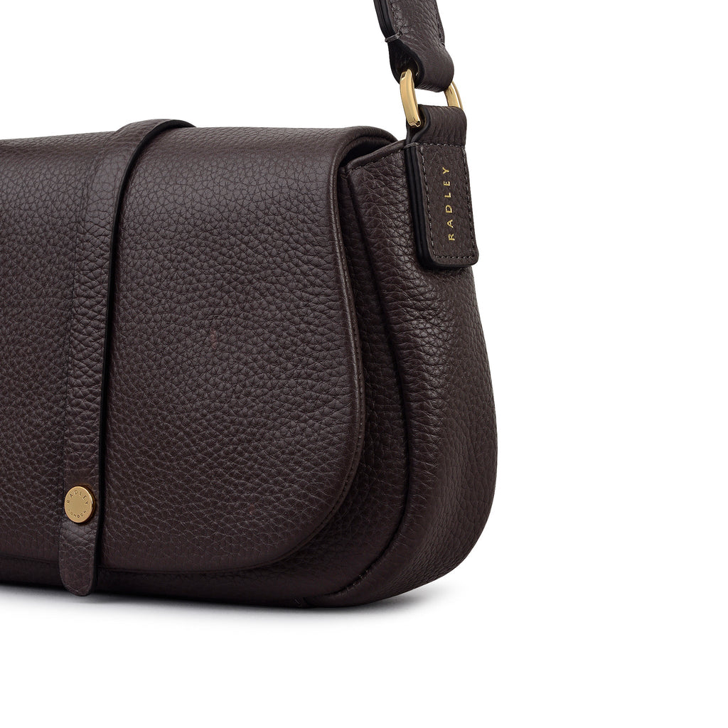 Lulworth Road Leather Mini Flapover Cross Body Bag in Thunder - 111948