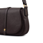 Lulworth Road Leather Mini Flapover Cross Body Bag in Thunder - 111948