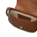 Lulworth Road Leather Mini Flapover Cross Body Bag in Indus Tan - 111949