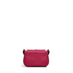 Lulworth Road Leather Mini Flapover Cross Body Bag in Dark Rose - 111950