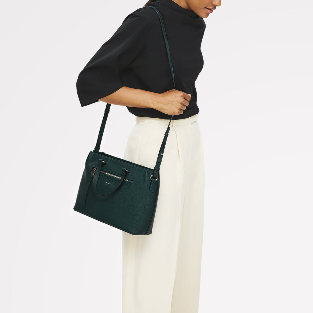 Pickwick Leather Medium Ziptop Grab Bag in Cedar - 111957