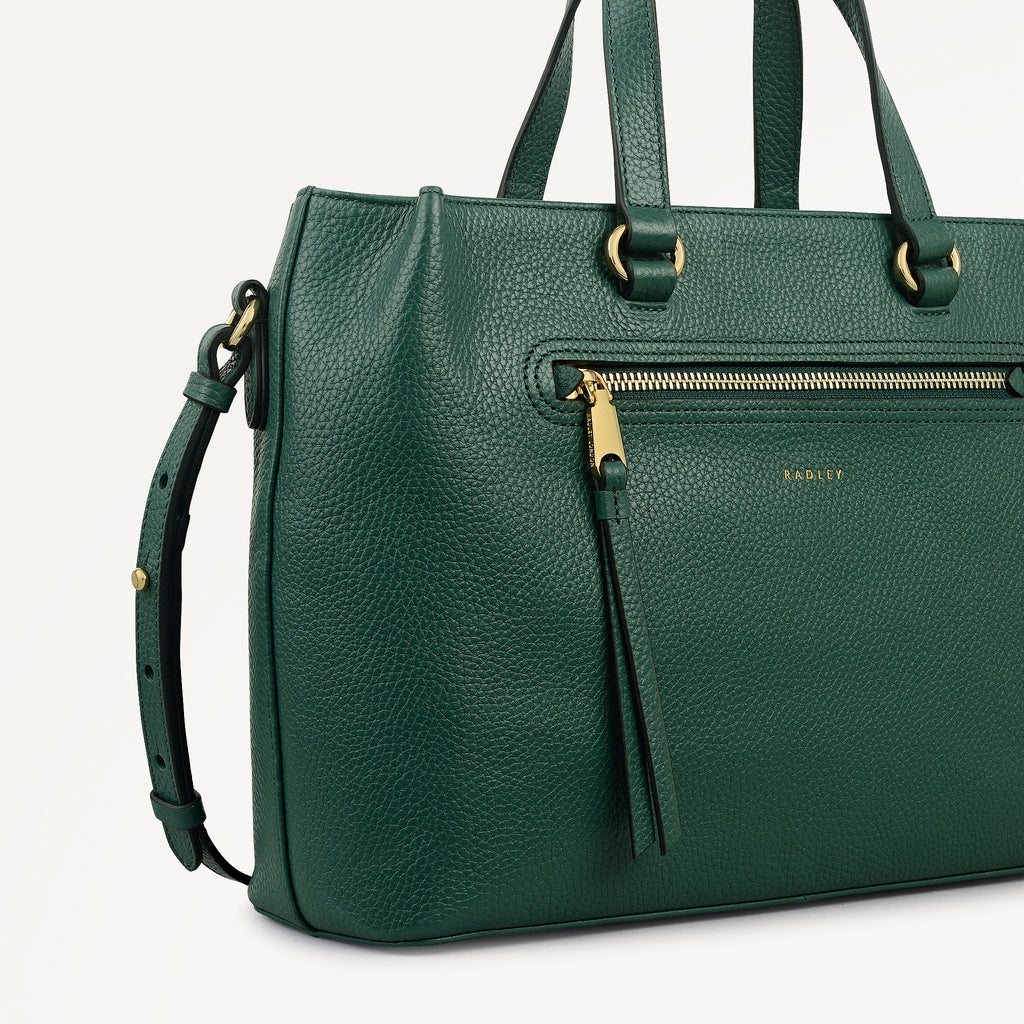 Pickwick Leather Medium Ziptop Grab Bag in Cedar - 111957