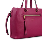 Pickwick Leather Medium Ziptop Grab Bag in Dark Rose - 111958