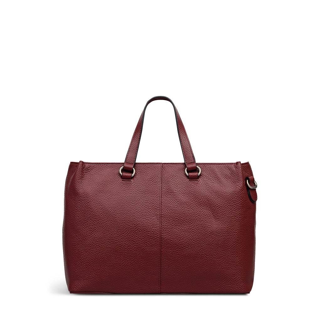 Pickwick Leather Medium Ziptop Grab Bag in Merlot - 111960