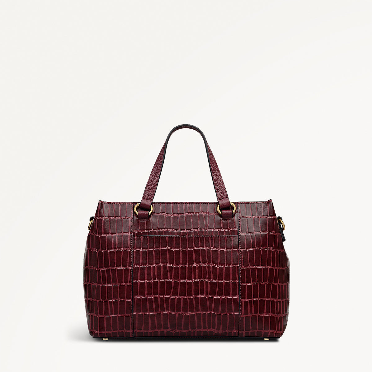 Eltham Mews Leather Small Ziptop Grab Bag in Merlot - 111962