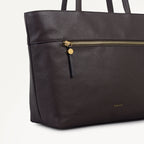 Fountain Road Leather Medium Ziptop Tote Bag in Thunder - 111963