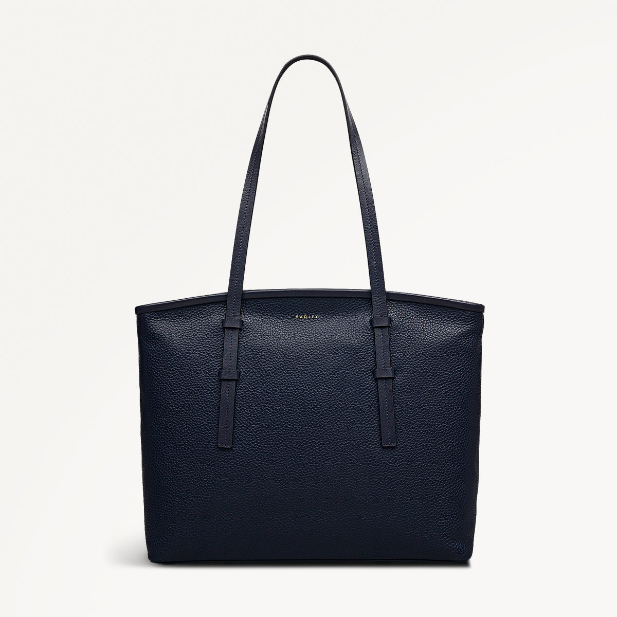 Bridgewater Leather Medium Ziptop Tote Bag in Ink - 111968