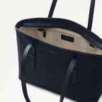 Bridgewater Leather Medium Ziptop Tote Bag in Ink - 111968