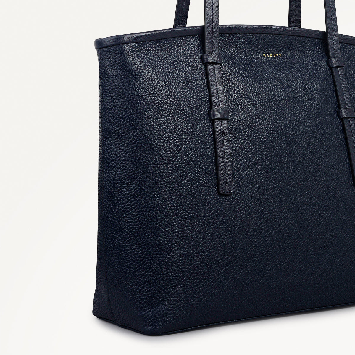 Bridgewater Leather Medium Ziptop Tote Bag in Ink - 111968