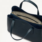 Dukes Place Leather Medium Ziptop Grab Bag in Teal - 112125