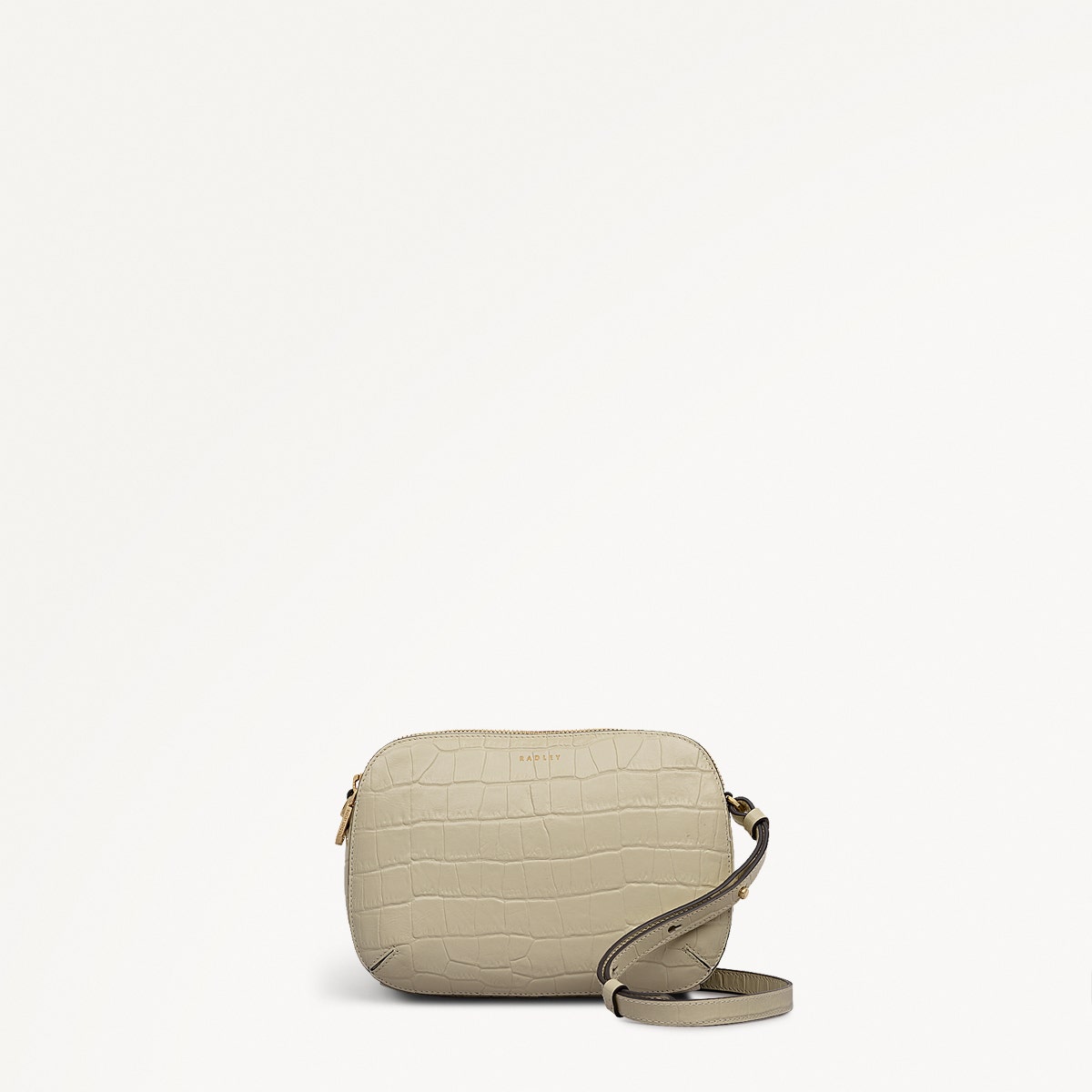 Dukes Place Leather Medium Ziptop Cross Body Bag in Snow - 112126